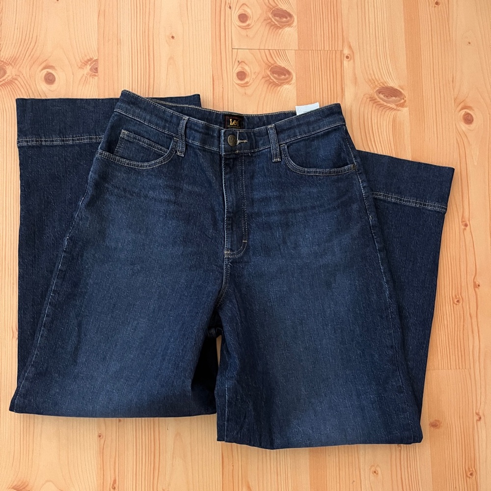 Women’s Lee Wide Legs Blue Jeans Size 14 Short
